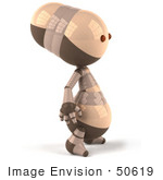 #50619 Royalty-Free (Rf) Illustration Of A 3d Robot Mascot Facing Right