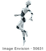 #50631 Royalty-Free (Rf) Illustration Of A 3d Female Robot Mascot Dancing - Version 4