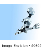 #50695 Royalty-Free (Rf) Illustration Of A 3d Female Robot Mascot Floating To The Right - Version 2
