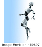 #50697 Royalty-Free (Rf) Illustration Of A 3d Female Robot Mascot Dancing - Version 2