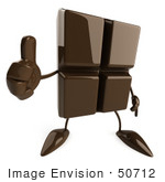 #50712 Royalty-Free (Rf) Illustration Of A 3d Milk Chocolate Bar Mascot Giving The Thumbs Up