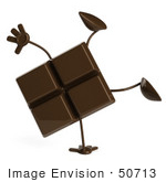 #50713 Royalty-Free (Rf) Illustration Of A 3d Milk Chocolate Bar Mascot Performing A Hand Stand