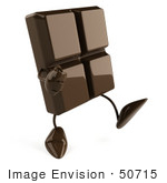 #50715 Royalty-Free (Rf) Illustration Of A 3d Milk Chocolate Bar Bar Mascot Walking