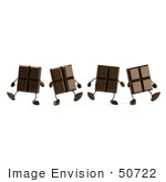 #50722 Royalty-Free (Rf) Illustration Of A 3d Group Of Milk Chocolate Bar Mascots Walking
