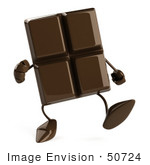 #50724 Royalty-Free (Rf) Illustration Of A 3d Milk Chocolate Bar Mascot Walking Forward With Hands In Fists