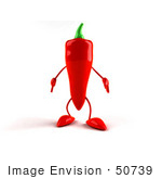 #50739 Royalty-Free (Rf) Illustration Of A 3d Red Hot Chili Pepper Mascot Facing Front - Version 1