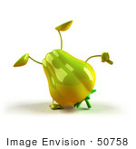 #50758 Royalty-Free (Rf) Illustration Of A 3d Green Bell Pepper Character Doing A Cartwheel - Version 1