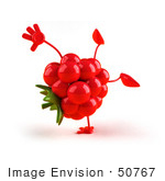#50767 Royalty-Free (Rf) Illustration Of A 3d Raspberry Mascot Doing A Cartwheel - Version 1