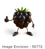 #50772 Royalty-Free (Rf) Illustration Of A 3d Blackberry Mascot Giving The Thumbs Up - Version 1