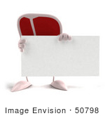 #50798 Royalty-Free (Rf) Illustration Of A 3d T Bone Steak Mascot Holding A Blank Business Card - Version 1