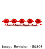 #50806 Royalty-Free (Rf) Illustration Of 3d Red Tomato Characters Marching Forward