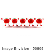 #50809 Royalty-Free (Rf) Illustration Of 3d Red Tomato Characters Holding Their Arms Up
