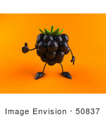 #50837 Royalty-Free (Rf) Illustration Of A 3d Blackberry Character Giving The Thumbs Up - Version 2