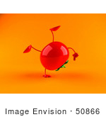 #50866 Royalty-Free (Rf) Illustration Of A 3d Tomato Character Doing A Cartwheel - Version 2