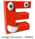 #50906 Royalty-Free (Rf) Illustration Of A 3d Red Character Letter E
