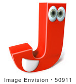 #50911 Royalty-Free (Rf) Illustration Of A 3d Red Character Letter J