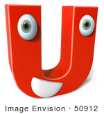 #50912 Royalty-Free (Rf) Illustration Of A 3d Red Character Letter U