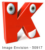 #50917 Royalty-Free (Rf) Illustration Of A 3d Red Character Letter K
