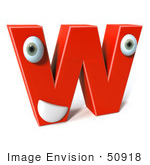 #50918 Royalty-Free (Rf) Illustration Of A 3d Red Character Letter W