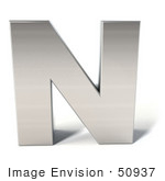 #50937 Royalty-Free (Rf) Illustration Of A 3d Chrome Alphabet Letter N