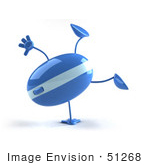 #51268 Royalty-Free (Rf) Illustration Of A 3d Wireless Computer Mouse Mascot Doing A Hand Stand - Version 1