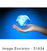 #51634 Royalty-Free (Rf) Illustration Of A Photographed Human Hand Holding A Transparent Globe