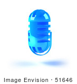 #51646 Royalty-Free (Rf) Illustration Of A 3d Blue Floating Microphone - Version 6