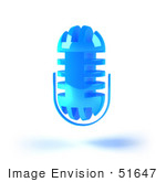 #51647 Royalty-Free (Rf) Illustration Of A 3d Blue Floating Microphone - Version 5