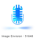 #51648 Royalty-Free (Rf) Illustration Of A 3d Blue Floating Microphone - Version 4