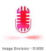 #51650 Royalty-Free (Rf) Illustration Of A 3d Pink Floating Microphone - Version 1