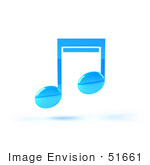 #51661 Royalty-Free (Rf) Illustration Of A Neon Blue 3d Music Note - Version 3