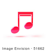 #51662 Royalty-Free (Rf) Illustration Of A Neon Pink 3d Music Note - Version 1