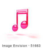 #51663 Royalty-Free (Rf) Illustration Of A Neon Pink 3d Music Note - Version 1