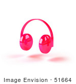 #51664 Royalty-Free (Rf) Illustration Of Pink 3d Wireless Headphones - Version 2