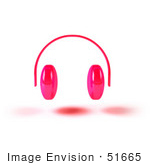 #51665 Royalty-Free (Rf) Illustration Of Pink 3d Wireless Headphones - Version 1