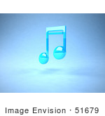 #51679 Royalty-Free (Rf) Illustration Of A Neon Blue 3d Music Note - Version 2