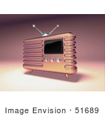 #51689 Royalty-Free (Rf) Illustration Of A 3d Pink Retro Radio - Version 2