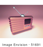 #51691 Royalty-Free (Rf) Illustration Of A 3d Pink Retro Radio - Version 3