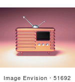 #51692 Royalty-Free (Rf) Illustration Of A 3d Pink Retro Radio - Version 1