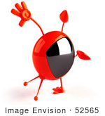 #52565 Royalty-Free (Rf) Illustration Of A 3d Red Television Mascot Doing A Cartwheel - Version 2