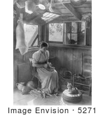 #5271 Woman Paring Apples