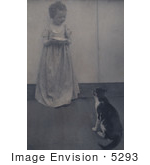 #5293 Little Girl And Cat