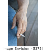 #53731 Royalty-Free Stock Photo Of A Hand Holding Cigarette