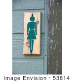 #53814 Royalty-Free Stock Photo Of A Ladies Washroom
