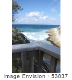#53837 Royalty-Free Stock Photo Of A Balcony Rail Over A Beach