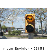 #53858 Royalty-Free Stock Photo Of A Wait Street Light