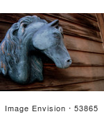 #53865 Royalty-Free Stock Photo Of A Horse Head Statue