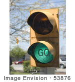 #53876 Royalty-Free Stock Photo Of A Green Go Light