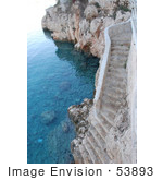 #53893 Royalty-Free Stock Photo Of Stone Stairs On A Beach