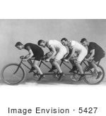 #5427 Four Men On A Quad Bike